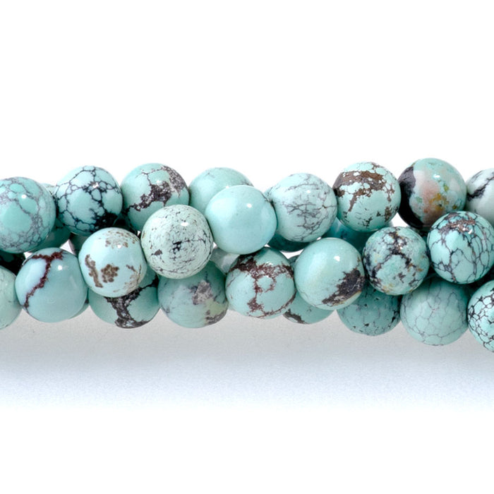 Hubei Turquoise 4mm Pale Blue Round - 24-Inch