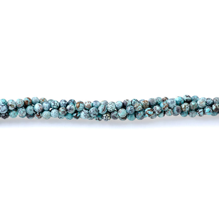 Hubei Turquoise 4mm Light Blue Round - 24 Inch