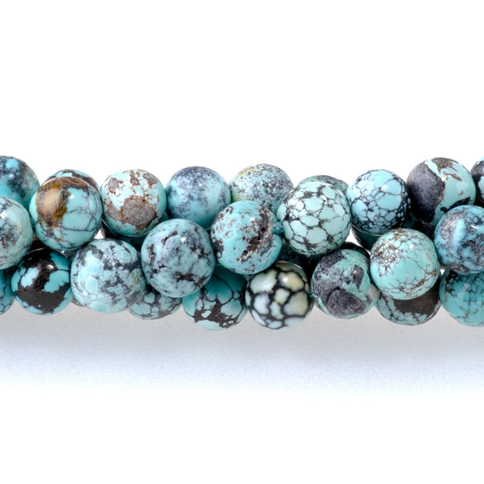 Hubei Turquoise 4mm Light Blue Round - 24 Inch