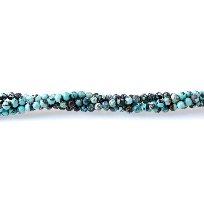 Hubei Turquoise 4mm Blue Green Round - 24 Inch