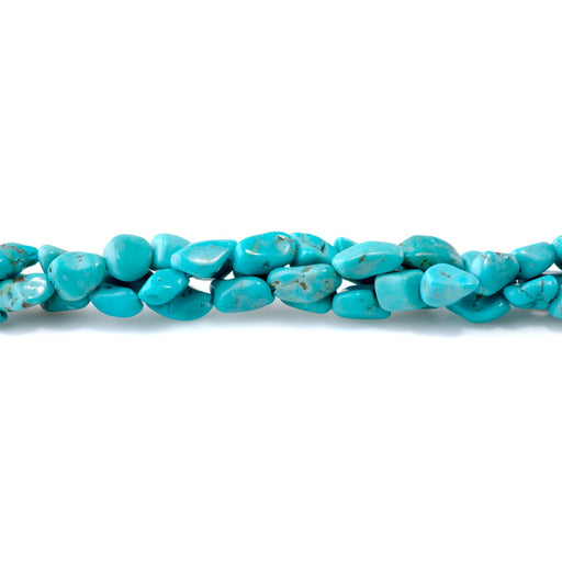 This is a Dakota Stones 7x9-8x10mm Hubei Turquoise Blue Gemstone strand with AA grade nugget beads in 15-16 inch strand.