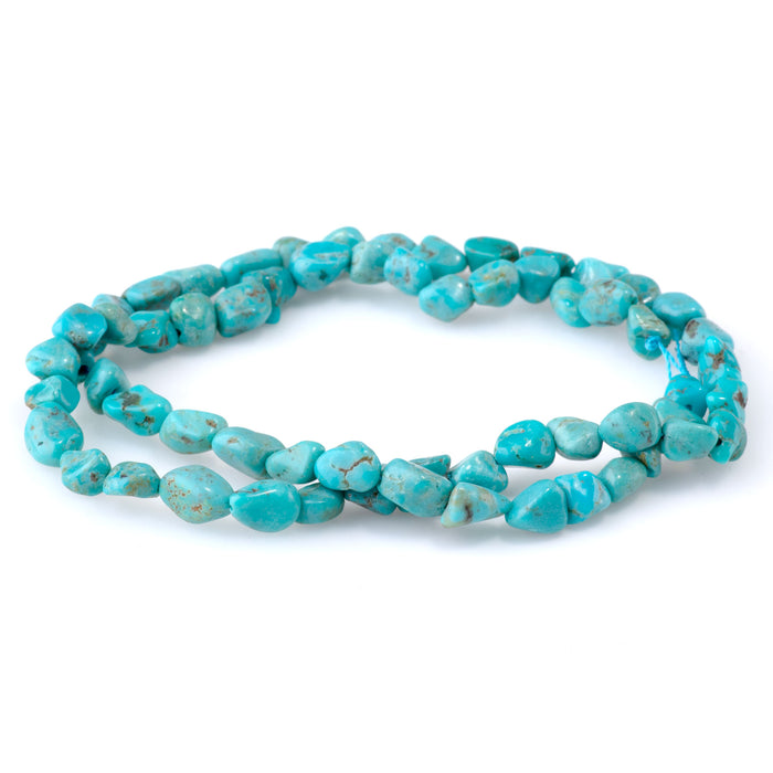 Hubei Turquoise 6x8-7x9mm Blue/Green Nugget AA Grade - 15-16 Inch