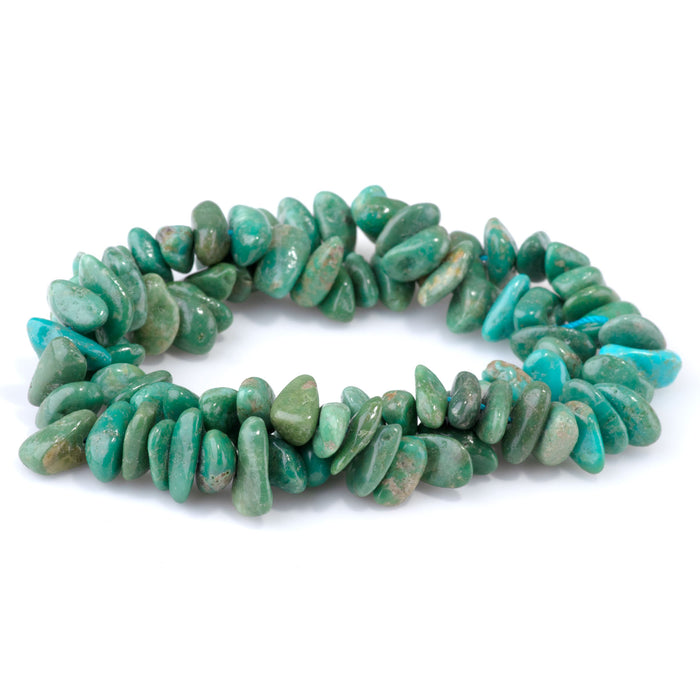 Hubei Turquoise 4x8-5x10mm Green Side Drilled Nugget - 15-16 Inch