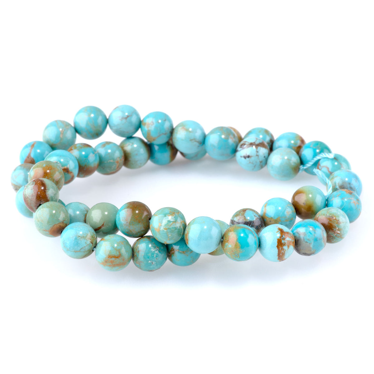 Hubei Turquoise 9mm Blue Round - 15-16 Inch — Dakota Stones