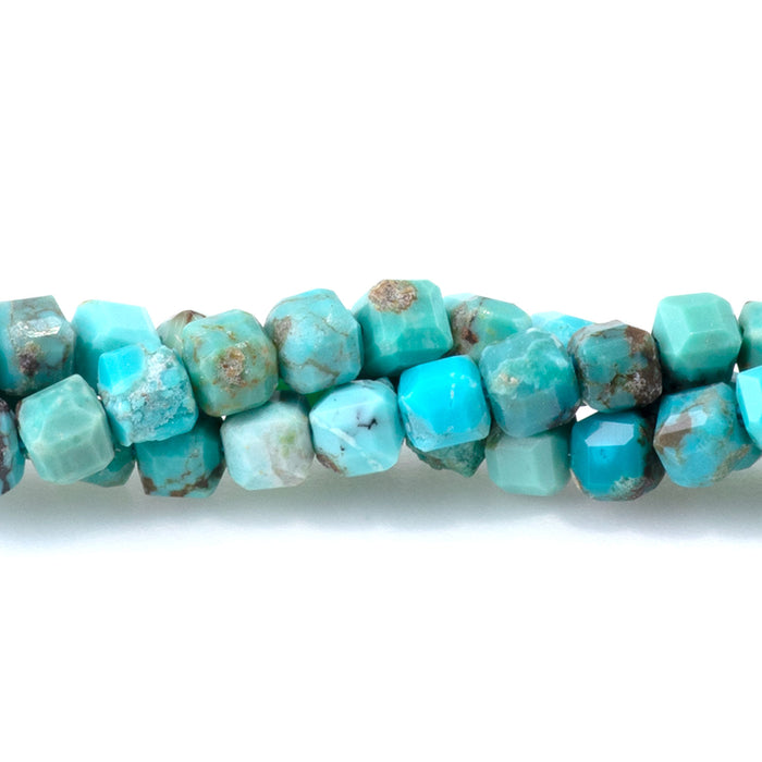 Hubei Turquoise 3mm Blue Table Cut Cube AAA - 15-16 Inch