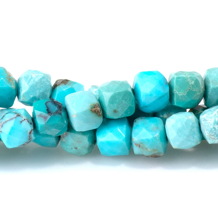 Hubei Turquoise 4mm Blue Faceted Cube AAA - 15-16 Inch