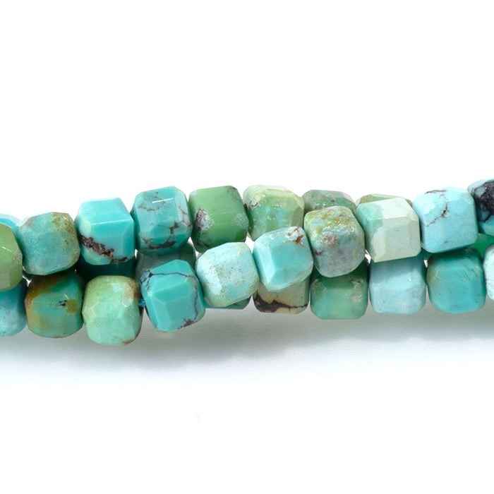 Hubei Turquoise 3mm Blue Green Table Cut Cube AA - 15-16 Inch