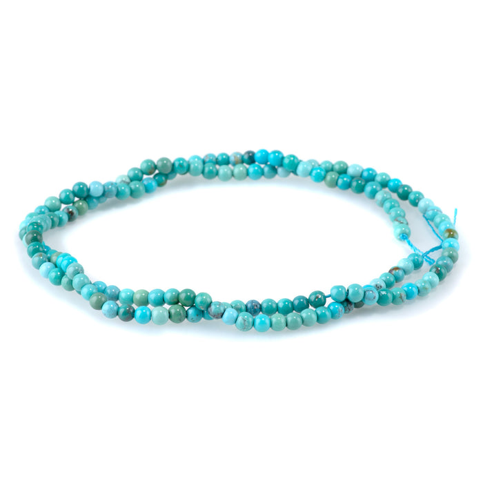 Hubei Turquoise 3mm Sky Blue Round AAA - 15-16 Inch