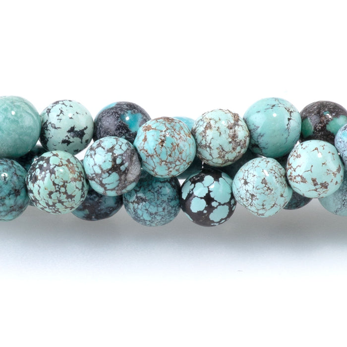 Hubei Turquoise 4mm Cool Blue Round AA - 15-16 Inch