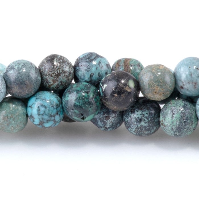 Hubei Turquoise 5mm Cool Blue Round AA - 15-16 Inch