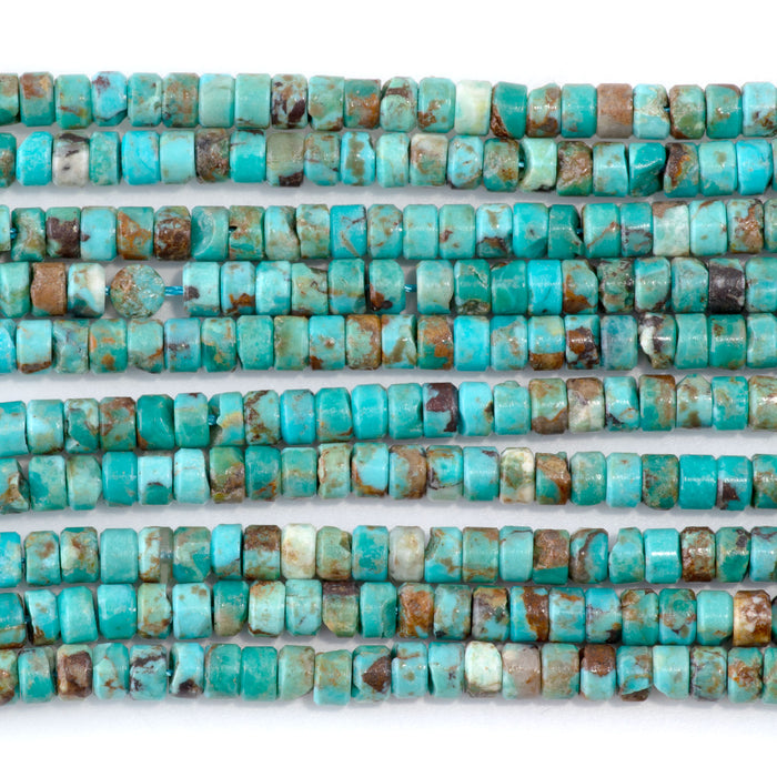Hubei Turquoise 2x4mm Heishi AA Grade - 15-16 Inch