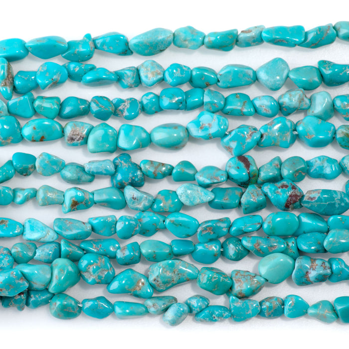 Hubei Turquoise 4x6mm Nugget AA Grade - 15-16 Inch