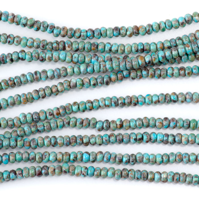 Hubei Turquoise 2x4mm Rondelle A Grade - 15-16 Inch