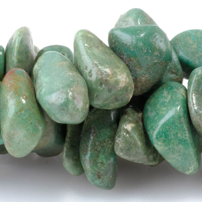 Hubei Turquoise 5x10-12mm Green Side Drilled Nuggets - 15-16 Inch