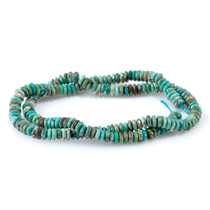 Hubei Turquoise 2x5mm Faceted Rondelle AAA - 15-16 Inch