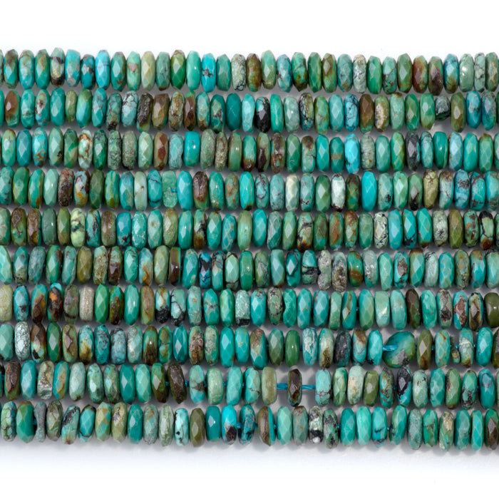 Hubei Turquoise 2x5mm Faceted Rondelle AAA - 15-16 Inch
