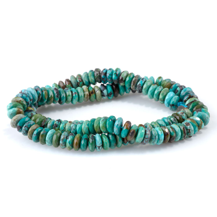 Hubei Turquoise 3x8mm Faceted Rondelle AAA - 15-16 Inch