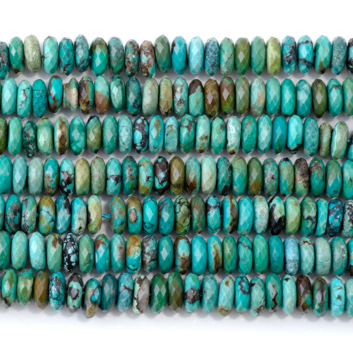 Hubei Turquoise 3x8mm Faceted Rondelle AAA - 15-16 Inch