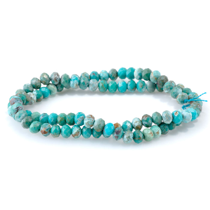 Hubei Turquoise 4x6mm Faceted Rondelle AAA - 15-16 Inch
