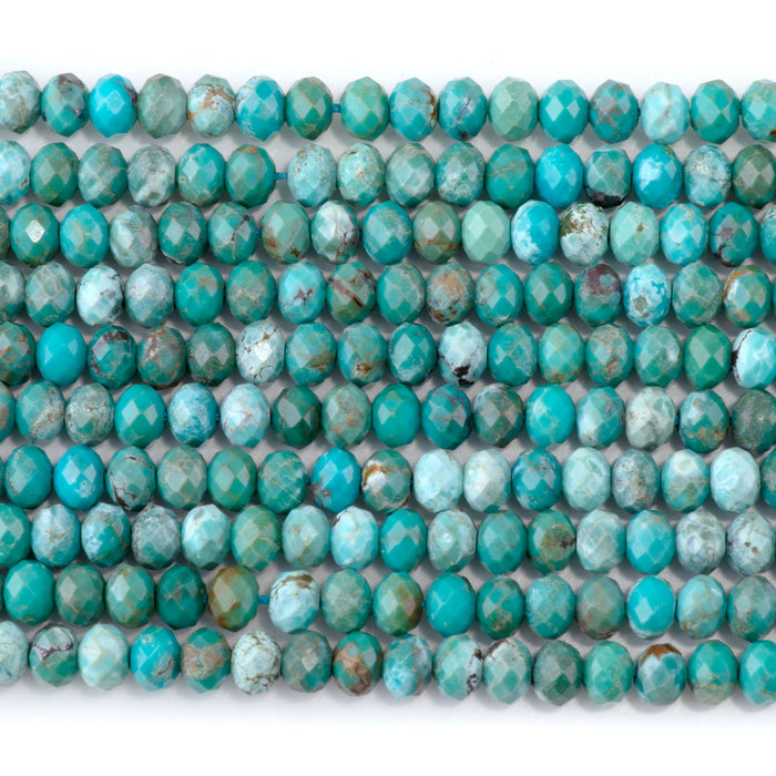 Hubei Turquoise 4x6mm Faceted Rondelle AAA - 15-16 Inch