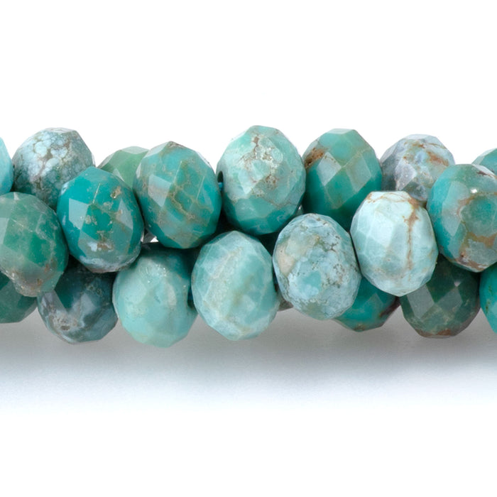 Hubei Turquoise 4x6mm Faceted Rondelle AAA - 15-16 Inch