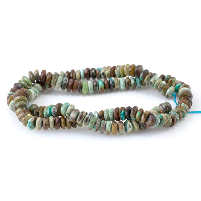 Hubei Turquoise 3x5mm Faceted Rondelle - 15-16 Inch