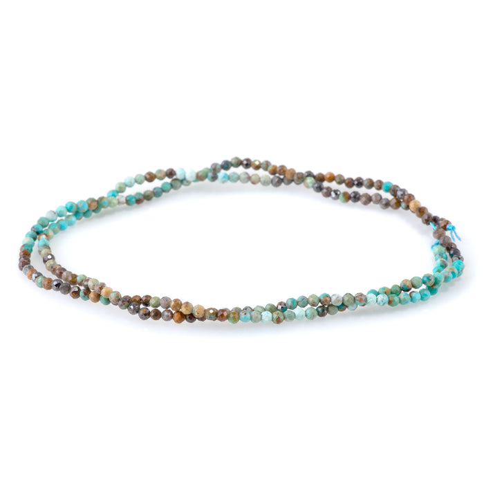 Hubei Turquoise 2mm Banded Faceted Round - 15-16 Inch