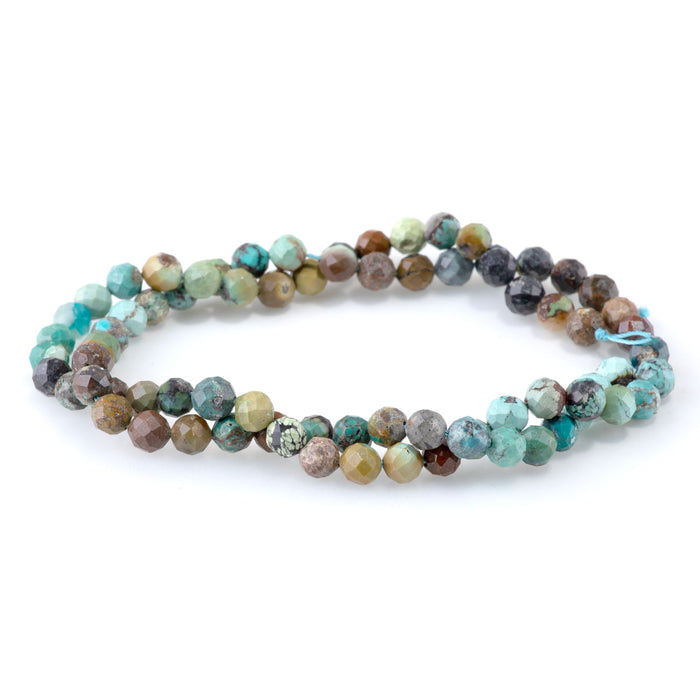 Hubei Turquoise 5mm Banded Faceted Round - 15-16 Inch