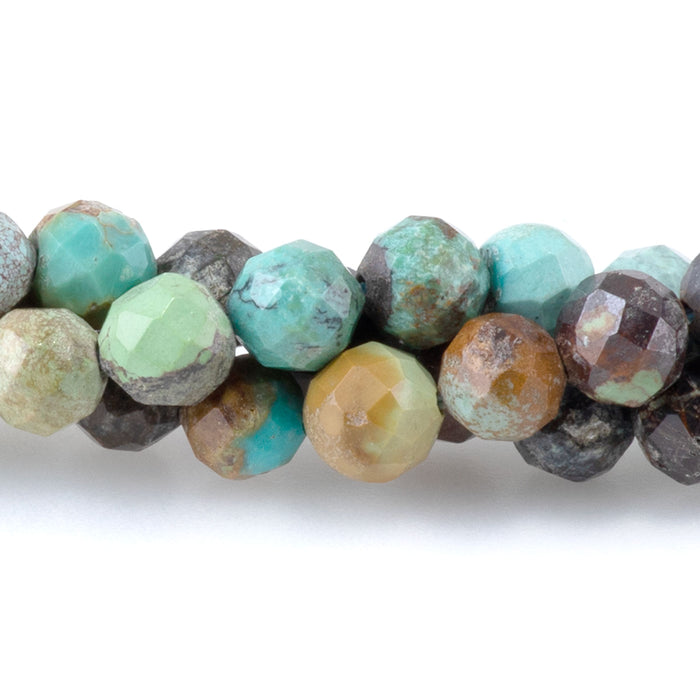 Hubei Turquoise 5mm Banded Faceted Round - 15-16 Inch