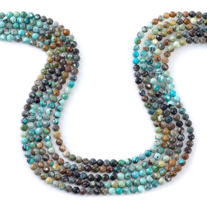 Hubei Turquoise 5mm Banded Faceted Round - 15-16 Inch