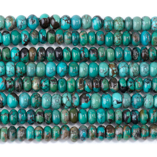 This is a Dakota Stones 4x6mm Hubei Turquoise Grade Gemstone strand with AA grade rondelle beads.