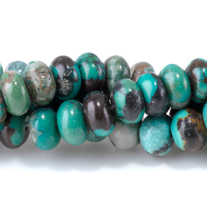 This is a Dakota Stones 4x6mm Hubei Turquoise Grade Gemstone strand with AA grade rondelle beads.