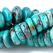 This is a Dakota Stones 4x10mm Hubei Turquoise Gemstone strand with tyre beads in 15-16 inch strand.