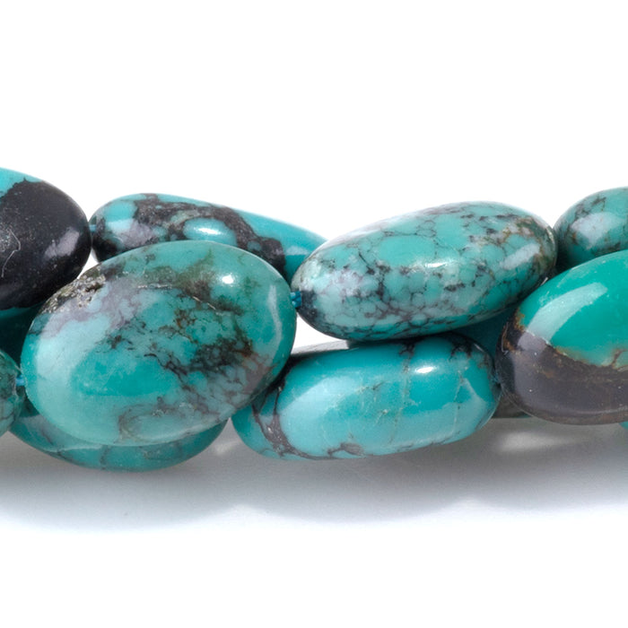 This is a Dakota Stones 8x12mm Hubei Turquoise Puff Gemstone strand with AA grade oval beads in 15-16 inch strand.