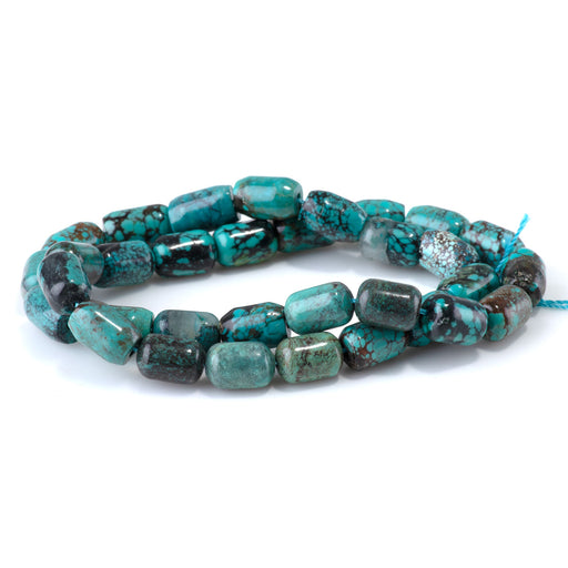 This is a Dakota Stones 8x12mm Hubei Turquoise Gemstone strand with AA grade barrel beads in 15-16 inch strand.