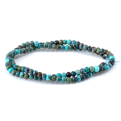 This is a Dakota Stones 3x4mm Hubei Turquoise Gemstone strand with AA grade barrel beads in 15-16 inch strand.