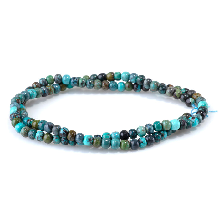 Hubei Turquoise 3x4mm Barrel Beads AA Grade - 15-16 Inch