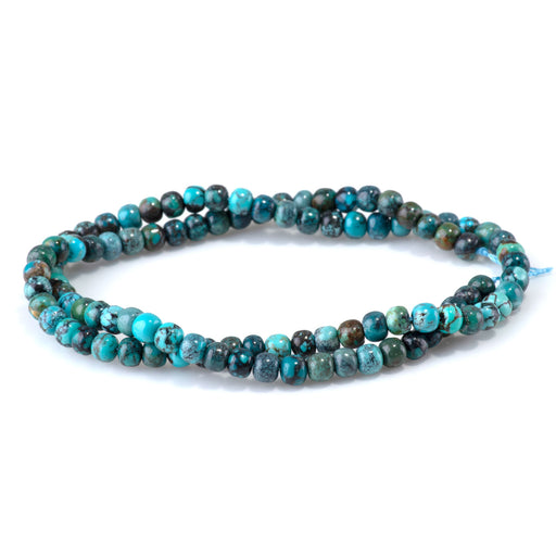 This is a Dakota Stones 4x5mm Hubei Turquoise Gemstone strand with AA grade barrel beads in 15-16 inch strand.