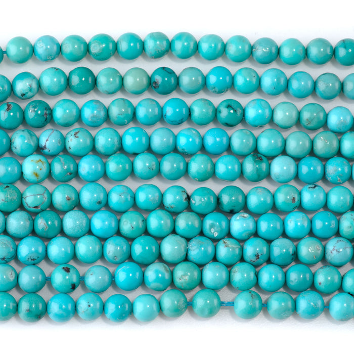 Hubei Turquoise 6-6.2mm Round Beads - 15-16 Inch