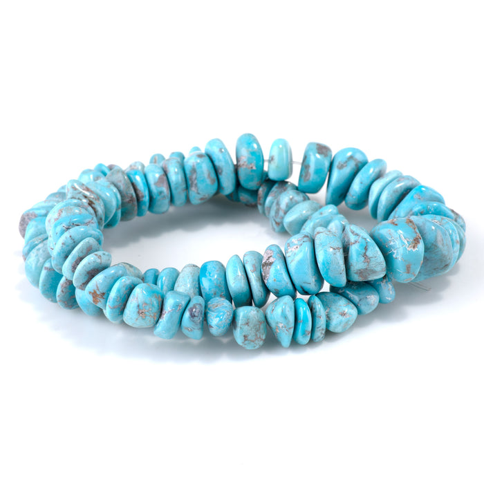 Hubei Turquoise 8-17mm Graduated Chip Bead - 15-16 Inch
