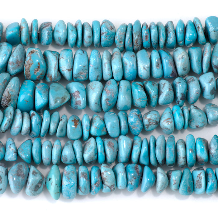Hubei Turquoise 8-17mm Graduated Chip Bead - 15-16 Inch