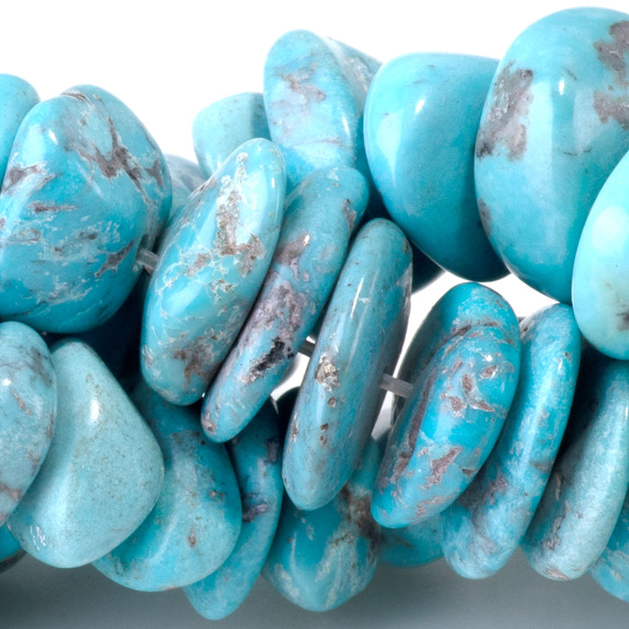 Hubei Turquoise 8-17mm Graduated Chip Bead - 15-16 Inch