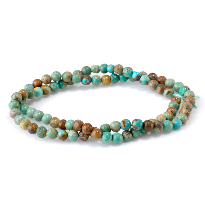 Hubei Turquoise 5mm Semi Round Bead - 15-16 Inch