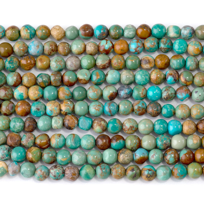 Hubei Turquoise 5mm Semi Round Bead - 15-16 Inch