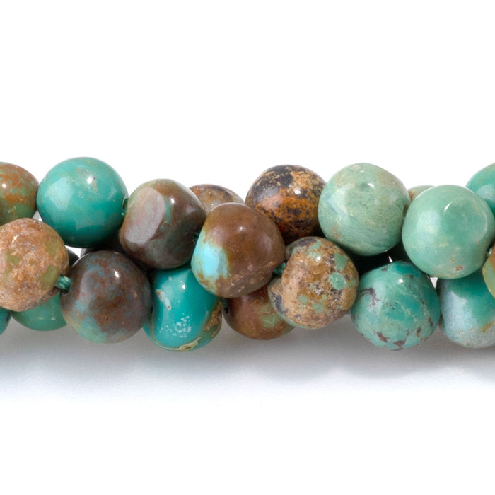Hubei Turquoise 5mm Semi Round Bead - 15-16 Inch