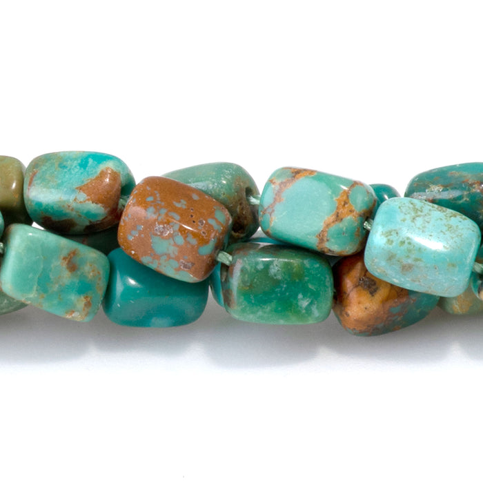 Hubei Turquoise 4x6mm Banded Rectangle Nugget Bead - 15-16 Inch