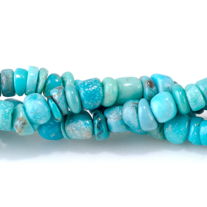 Hubei Turquoise 3-4mm Blue Irregular Heishi Bead - 15-16 Inch