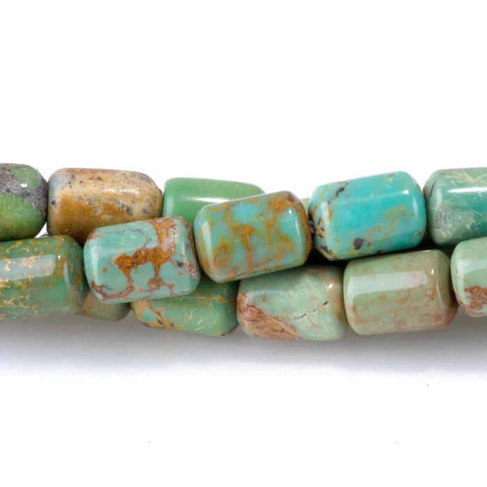 Hubei Turquoise 4x6mm Green Barrel Bead - 15-16 Inch