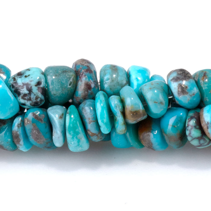 Hubei Turquoise 5-7mm Blue Free Form Rondelle Beads - 15-16 Inch