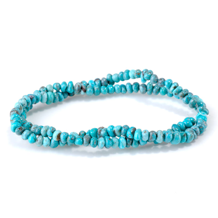 Hubei Turquoise 5-6mm Blue Pebble Beads - 15-16 Inch